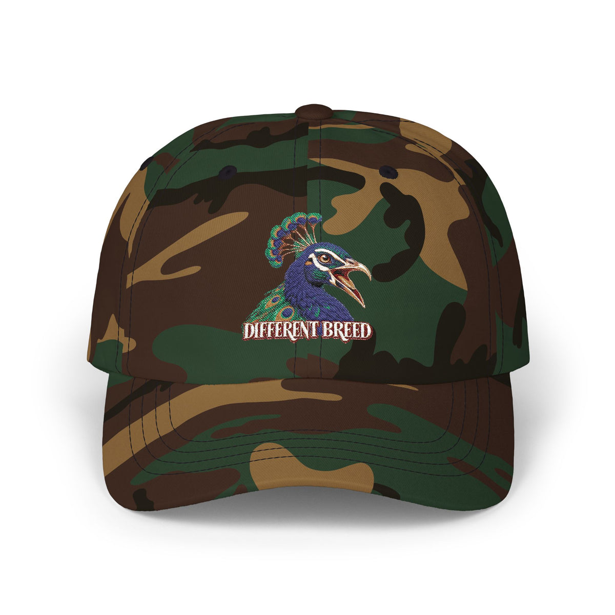 Dad Cap — Vibrant Rooster Embroidered "Different Breed" Hat