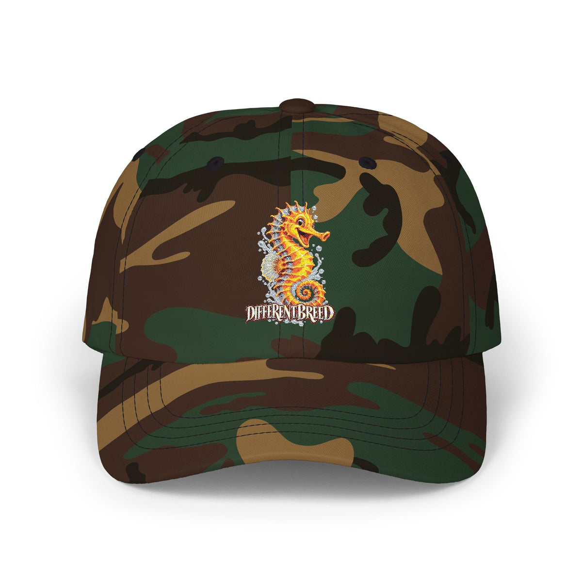 Seahorse Dad Cap — Nautical Embroidered Baseball Hat