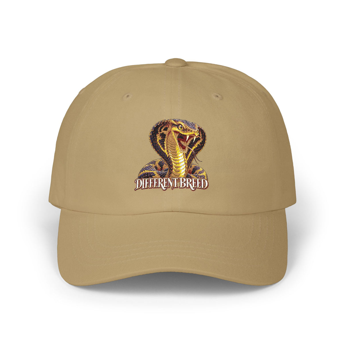 Dad Cap — Embroidered Gold Cobra "Different Breed" Baseball Hat