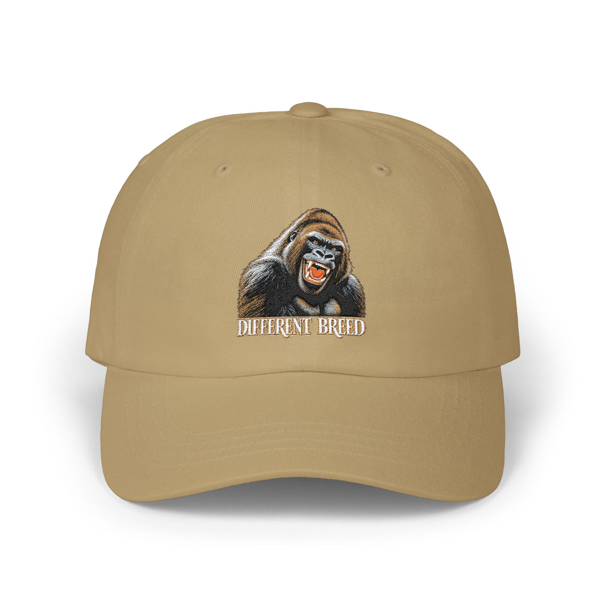 Gorilla Dad Cap — Embroidered 'Different Breed' Graphic Hat
