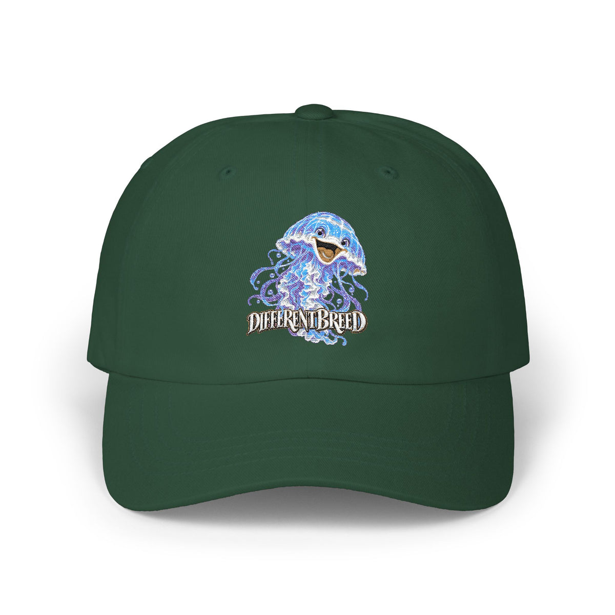 Dad Cap – Blue Wave Skull "Defiant Breed" Embroidered Baseball Hat