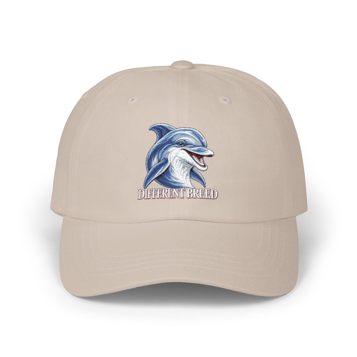 Dad Cap with Smiling Dolphin Embroidery – "Different Breed" Casual Baseball Hat